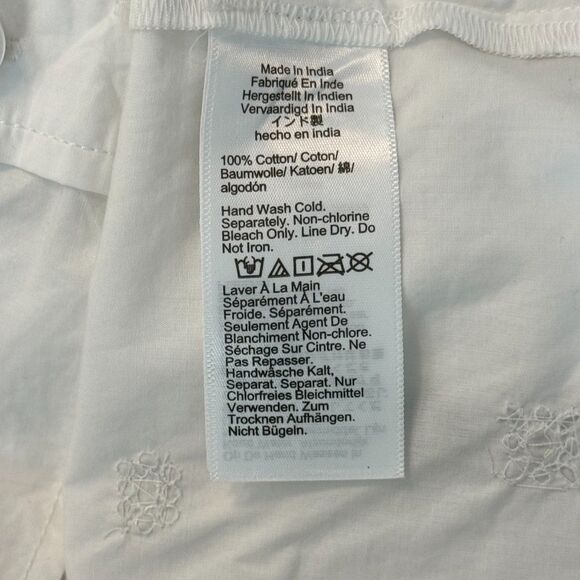 J. Crew White Cropped Button Down Shirt with Beaded Pattern - Picture 5 of 5